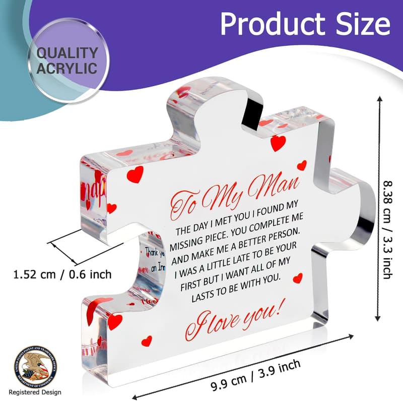 Valentine's Day Engraved Acrylic Block Puzzle