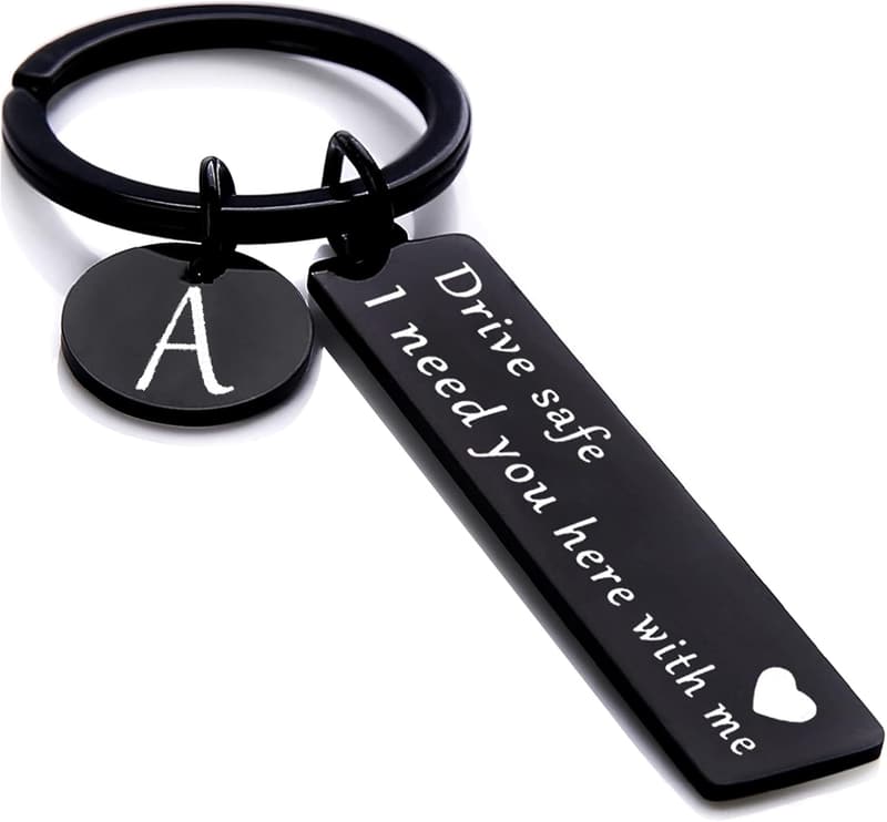 Boyfriend Birthday Drive Safe Keychain