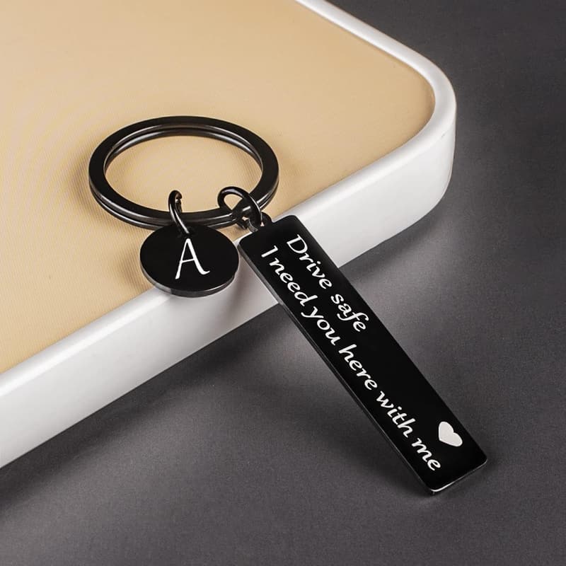 Boyfriend Birthday Drive Safe Keychain