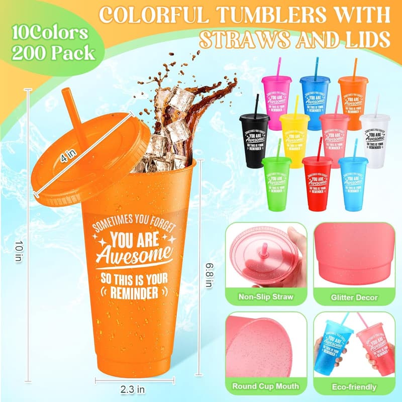 Appreciation Gift Tumblers for Coworkers, 24 oz Glitter