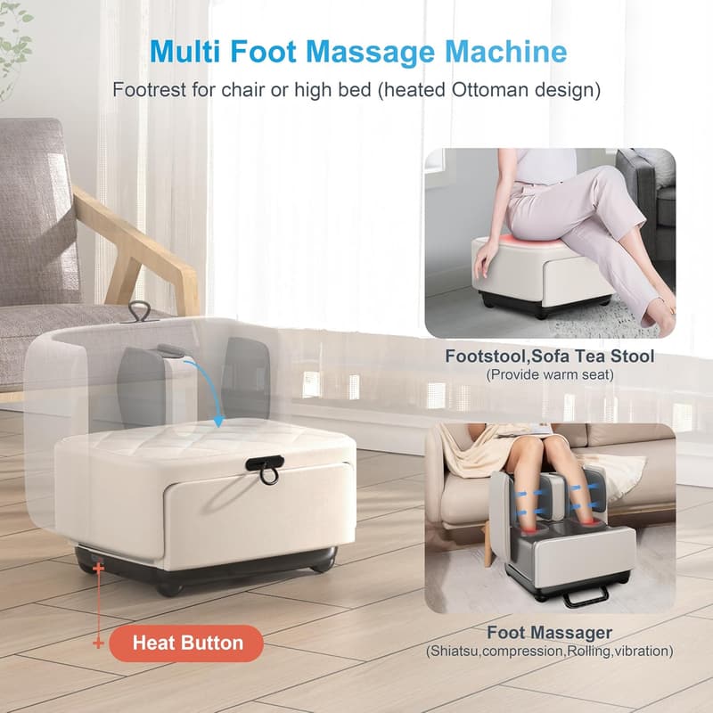 Foot Massager & Rest with Heat, App-Controlled
