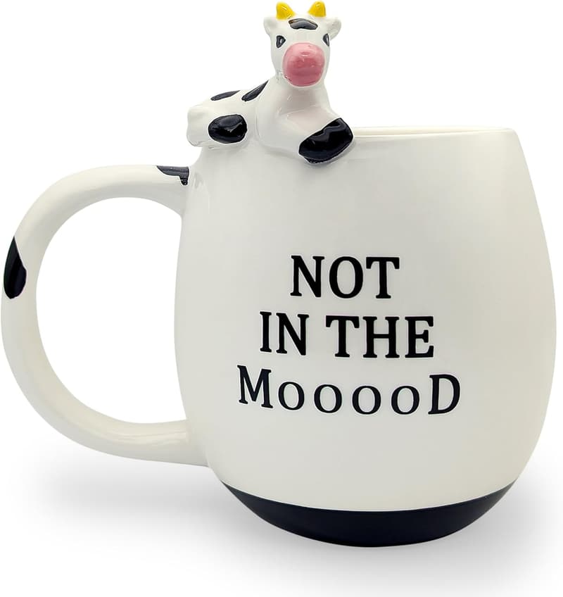 Valentine's Day Cow Mug, 14 oz Gag Gift for Adults