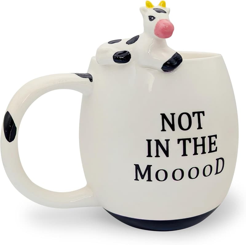 Valentine's Day Cow Mug, 14 oz Gag Gift for Adults