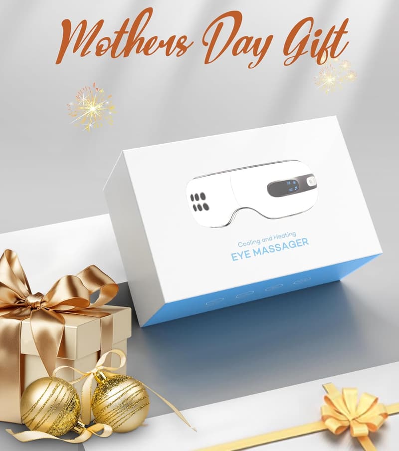 Mother's Day Eye Massager with Heat and Cooling (Black)