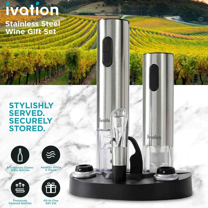 Wine Gift Set: Electric Opener & Aerator Collection