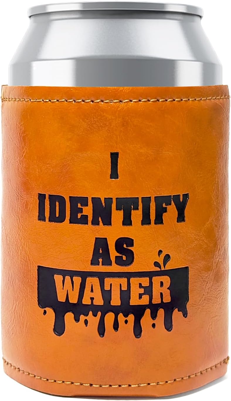 Father's Day Leather Can Cooler, 12oz Koozie