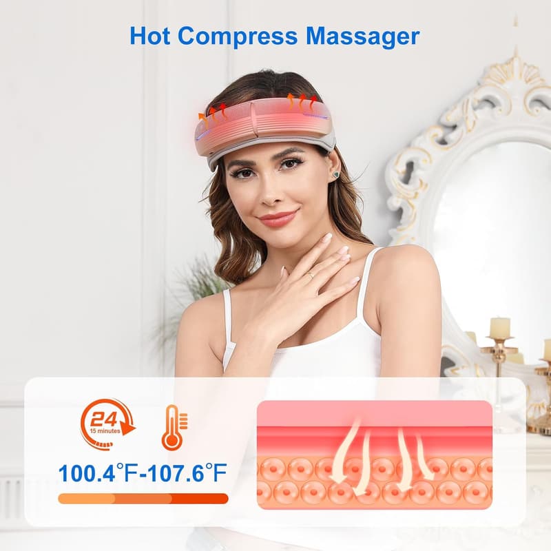 Electric Head Massager with Heat & Bluetooth