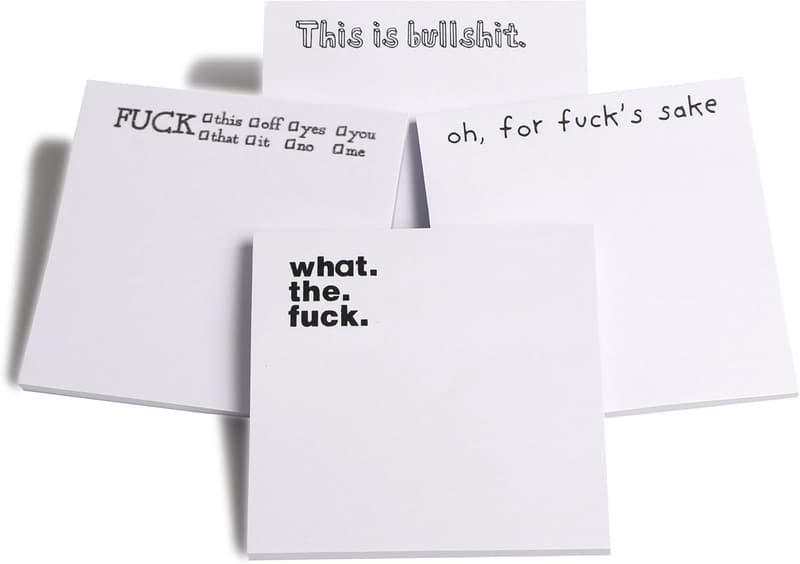 White Elephant Sticky Notes & Pen Set - Funny Desk Gift
