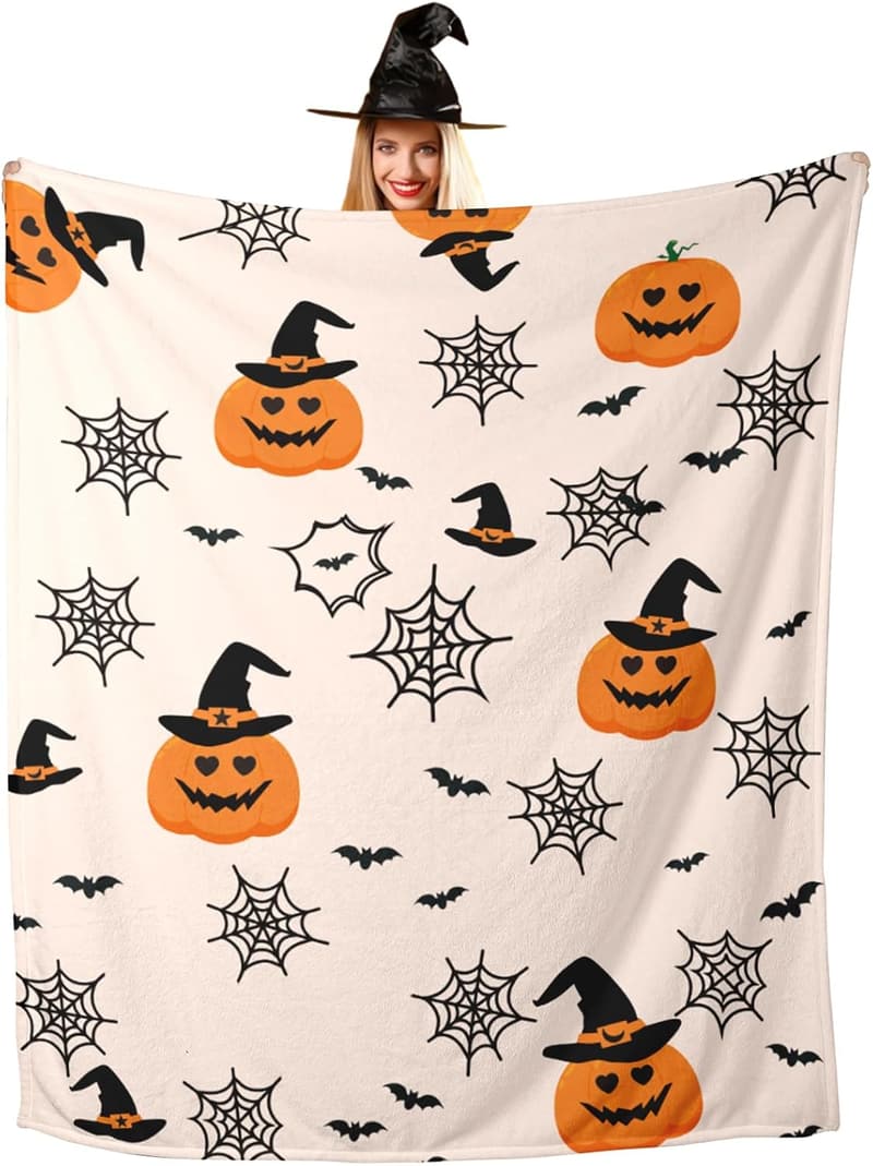 Christmas Horror Throw Blanket, Fun Spooky Design