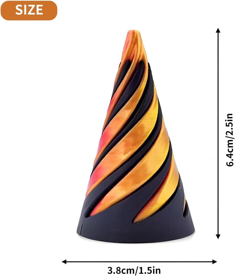White Elephant Fidget Toy: 3D Printed Spiral Cone