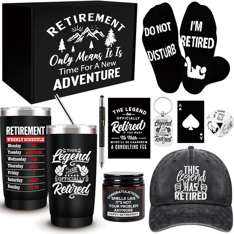 Retirement 2025 Tumbler Gift Set for Men, 20 Oz