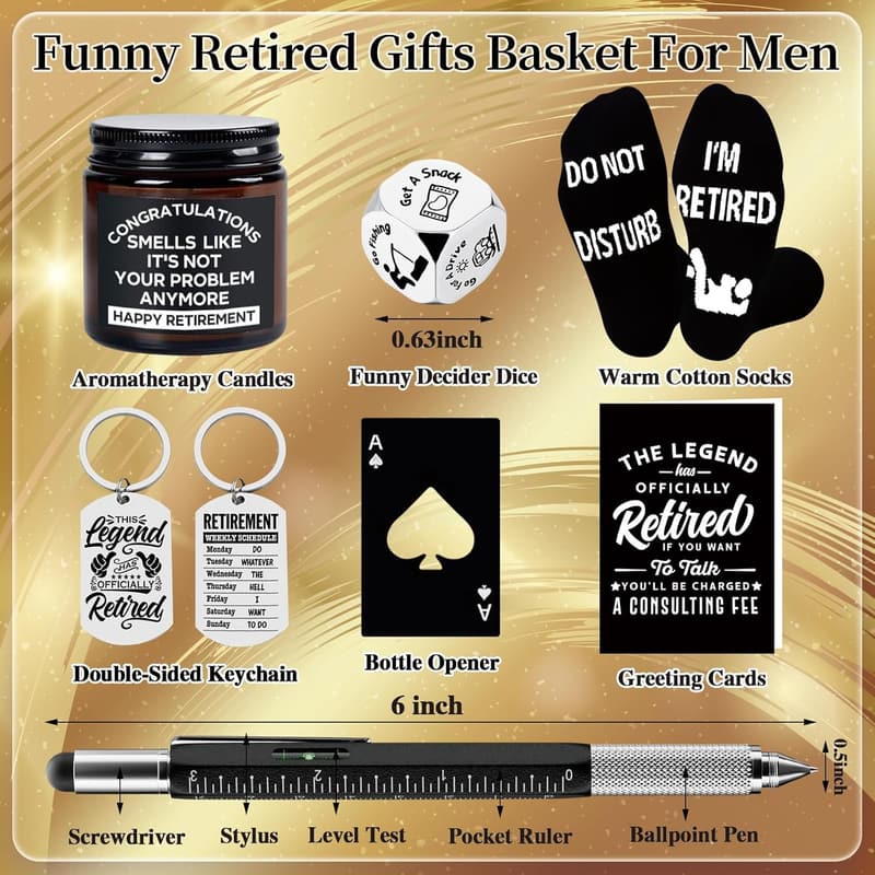 Retirement 2025 Tumbler Gift Set for Men, 20 Oz