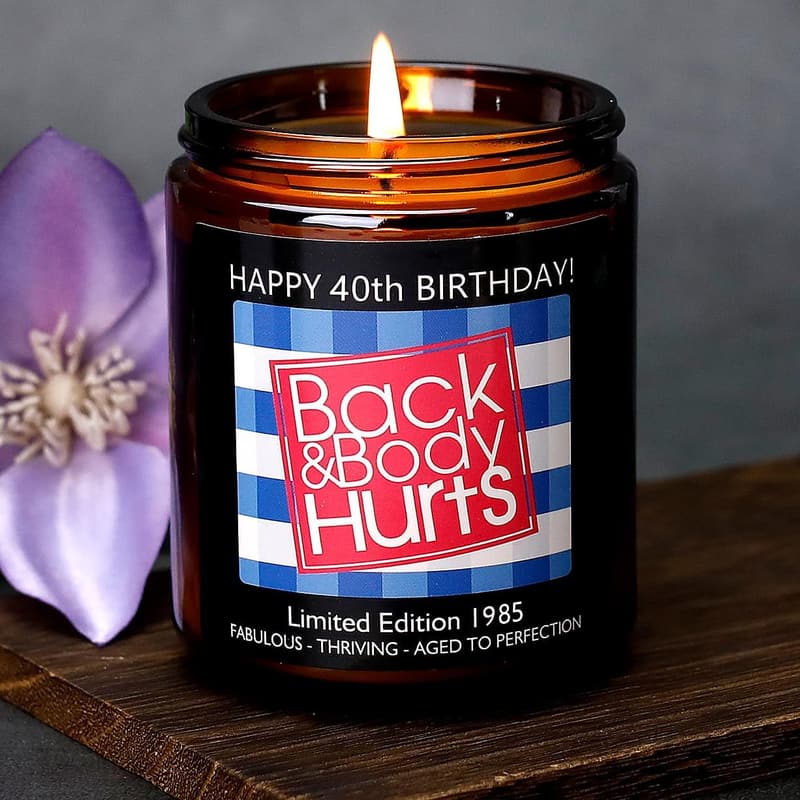40th Birthday Candle Gift for Women & Men