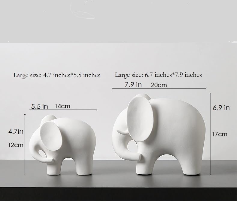 Ceramic White Elephant Decor for Home & Office