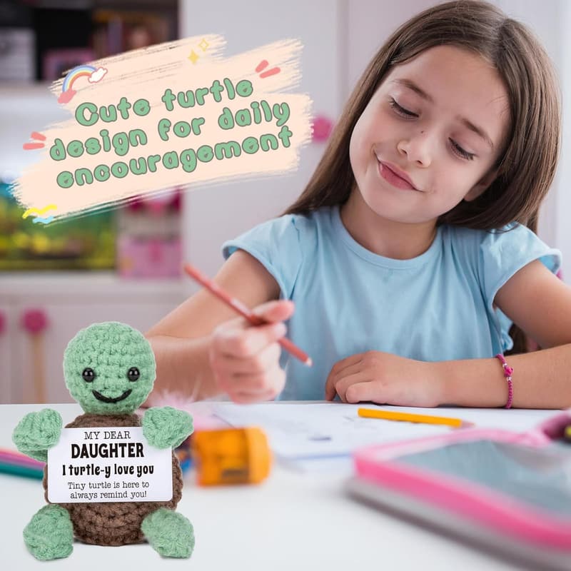 Mother's Day Crochet Turtle - Handmade Gift for Daughter