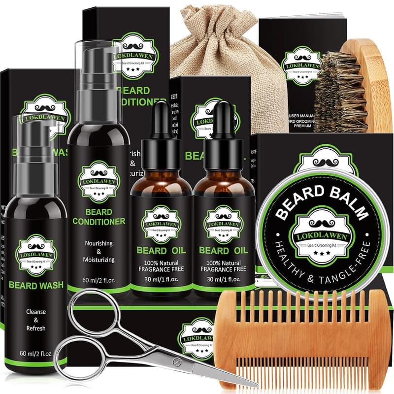 Men's Beard Grooming Kit with Wash & Oil