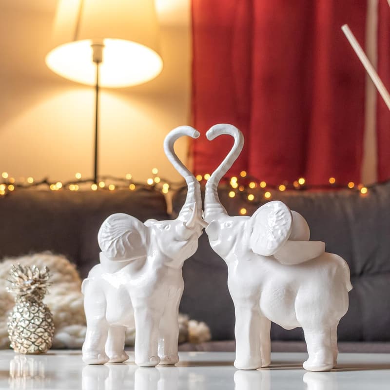 White Elephant Tea Light Candle Holders Decor Gift
