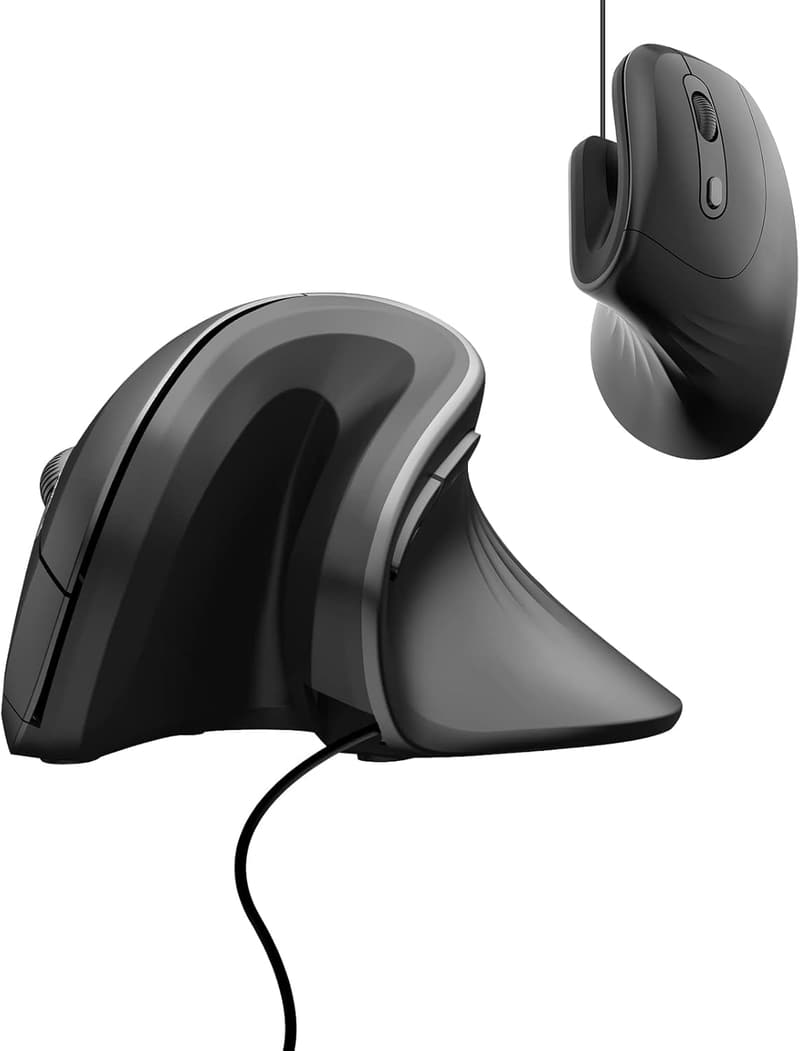 Ergonomic Wired Gaming Mouse, 6-Button, Black