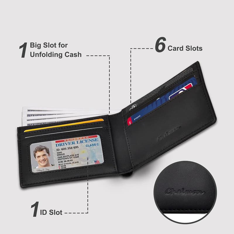 Men's RFID Slim Wallet with ID Window