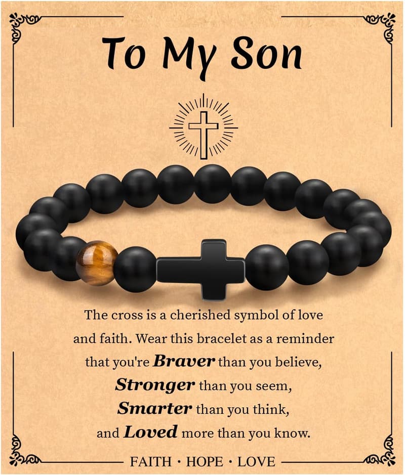 Graduation Religious Cross Bracelet for Men