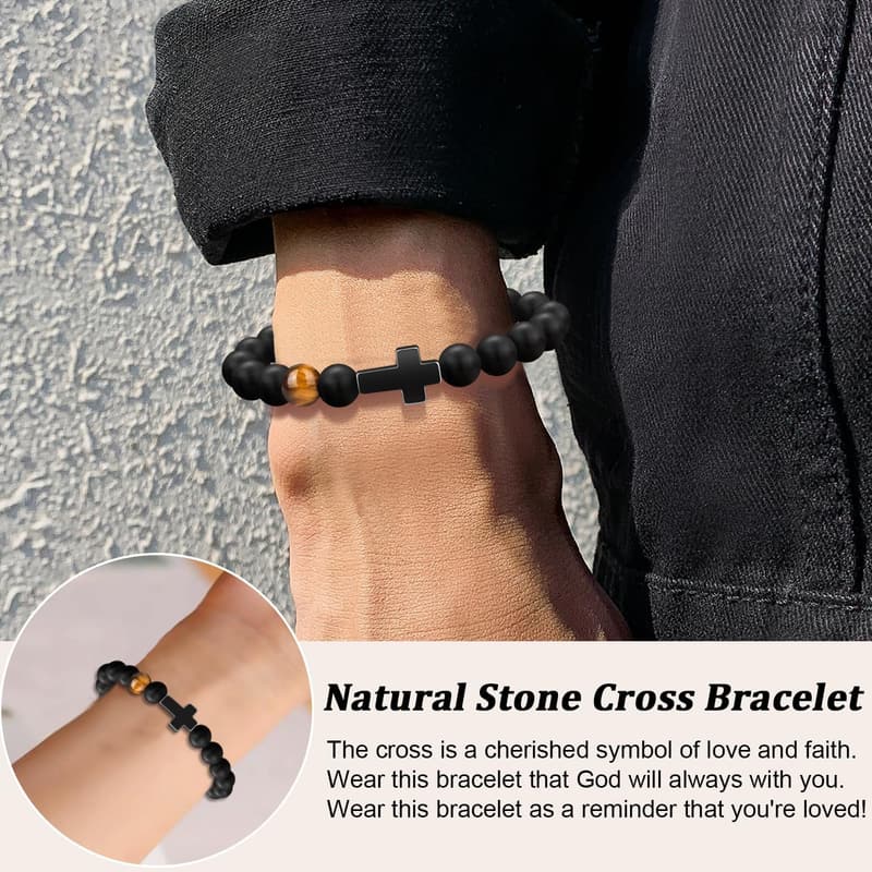 Graduation Religious Cross Bracelet for Men