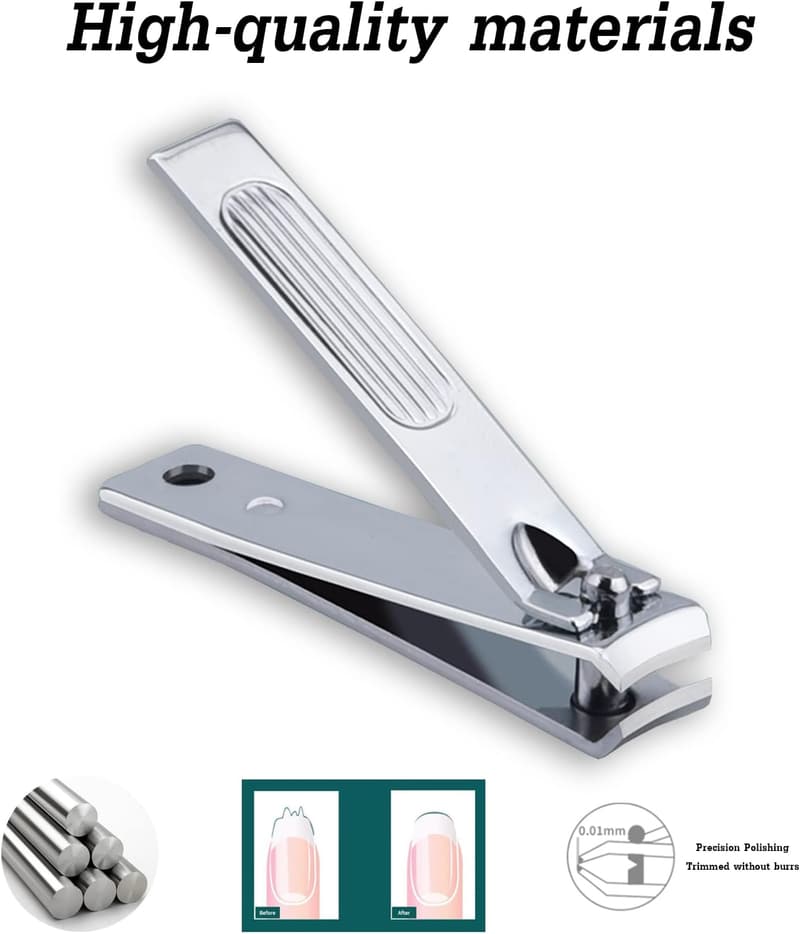 Manicure Nail Clipper Set, Stainless Steel, Beige