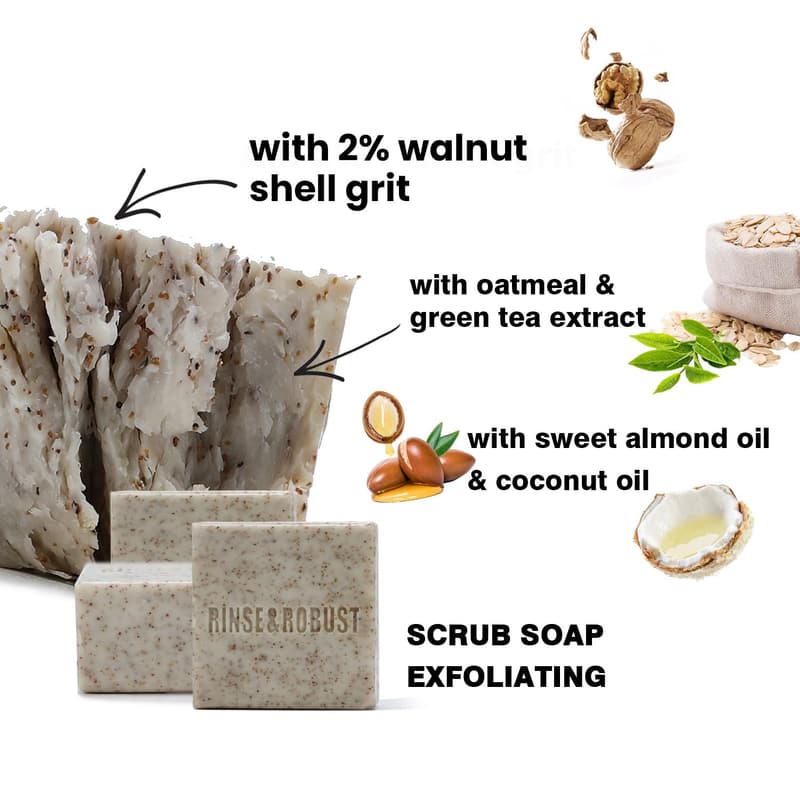 Father's Day Men's Natural Soap Set: Leather & Wood
