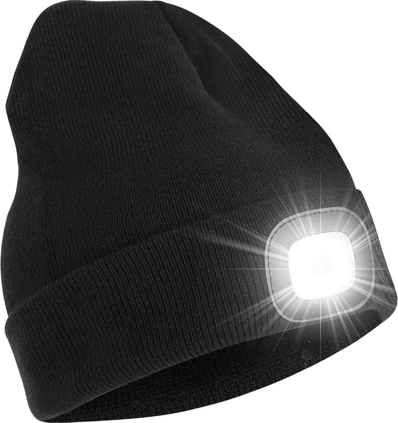 Christmas LED Beanie Hat for Men, USB Rechargeable