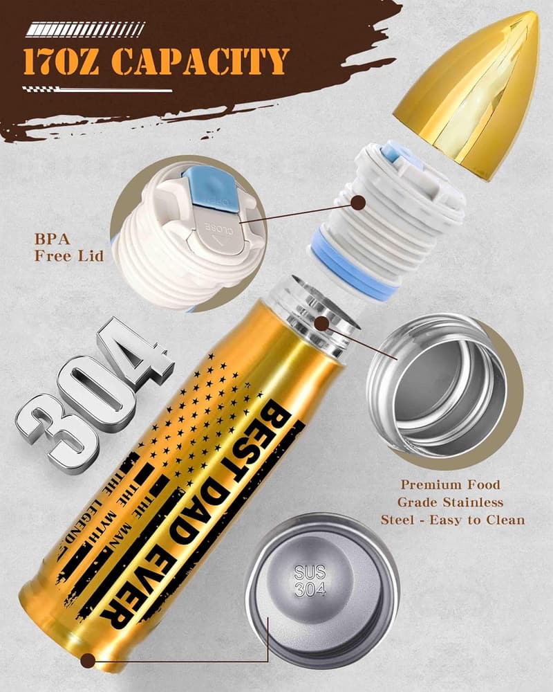 Father's Day Bullet Tumbler, 17 Oz, 