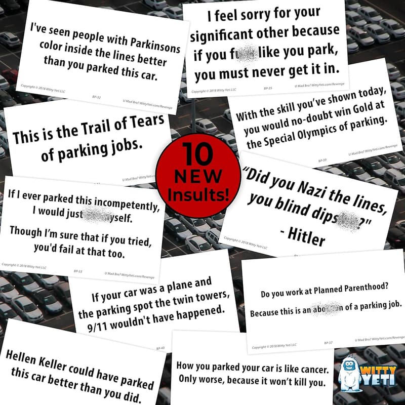 Bad Parking Cards: Funny Driver Shaming Set (50 Pack)