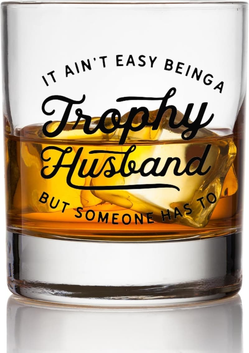 Father's Day Trophy Husband Whiskey Glass
