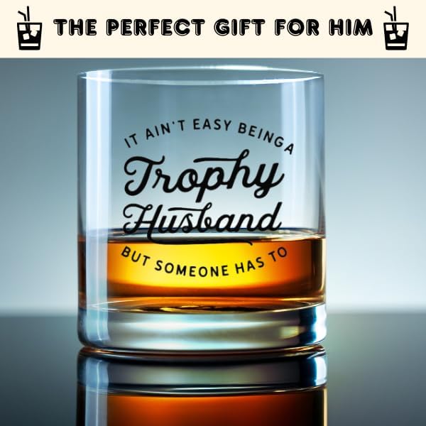 Father's Day Trophy Husband Whiskey Glass