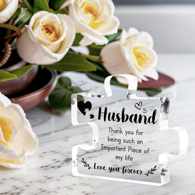 Father's Day Engraved Acrylic Puzzle Piece Decor