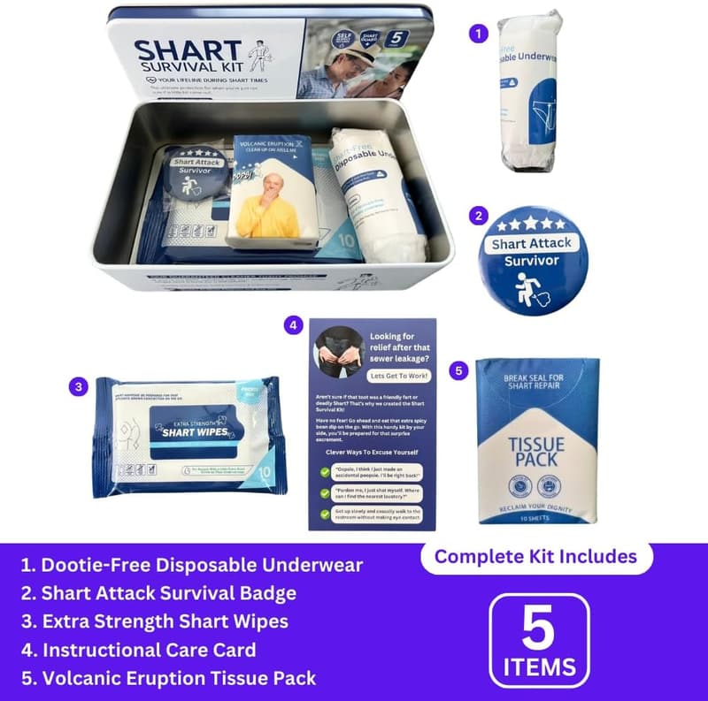 Retirement Gag Gift: Shart Survival Kit for Men
