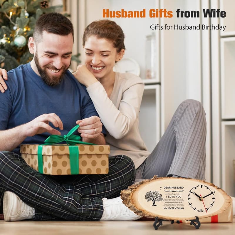 Birthday Wooden Clock for Husband