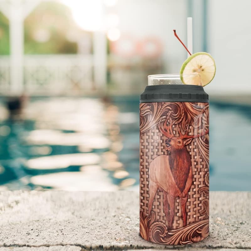Deer Hunting Can Cooler Tumbler - Gift for Hunters