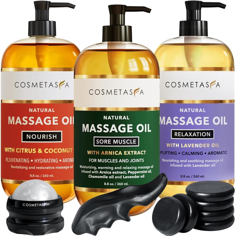 Spa Gift Set with Massage Oils & Tools