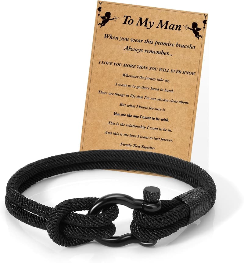 Valentine's Day Men's Bracelet - Personalized Gift