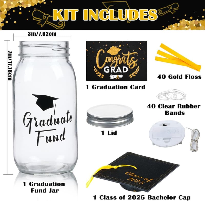 2025 Graduation Mason Jar with Cap Kit