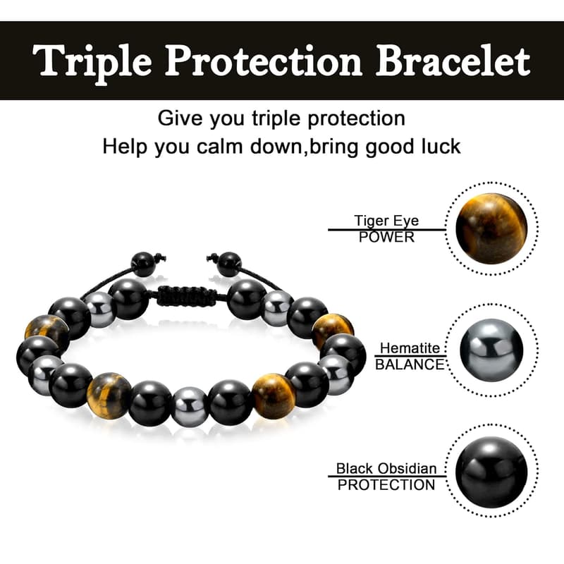 2025 Graduation Bracelet for Men, Natural Stone