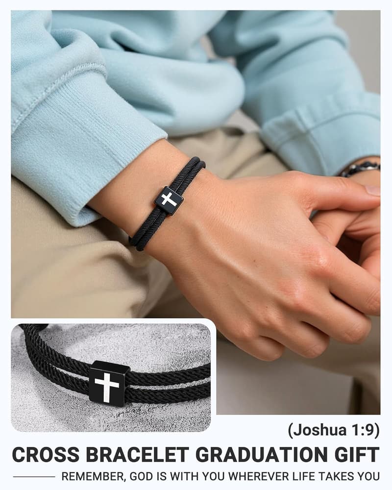 Graduation Cross Bracelet for Men