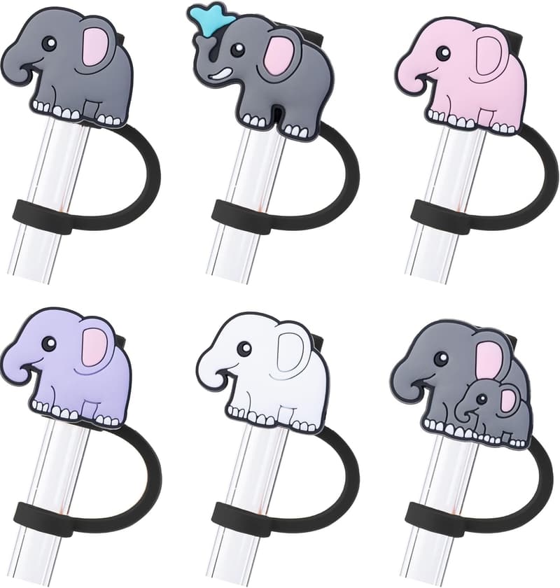Elephant Straw Topper for Kids' Party Decor