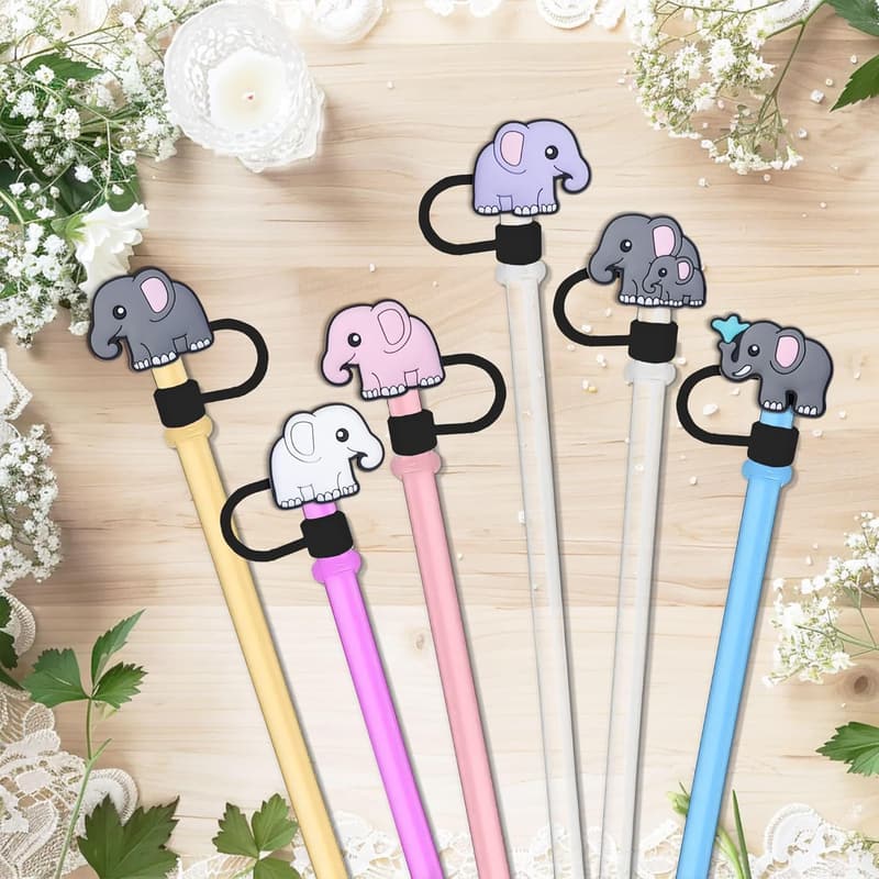 Elephant Straw Topper for Kids' Party Decor