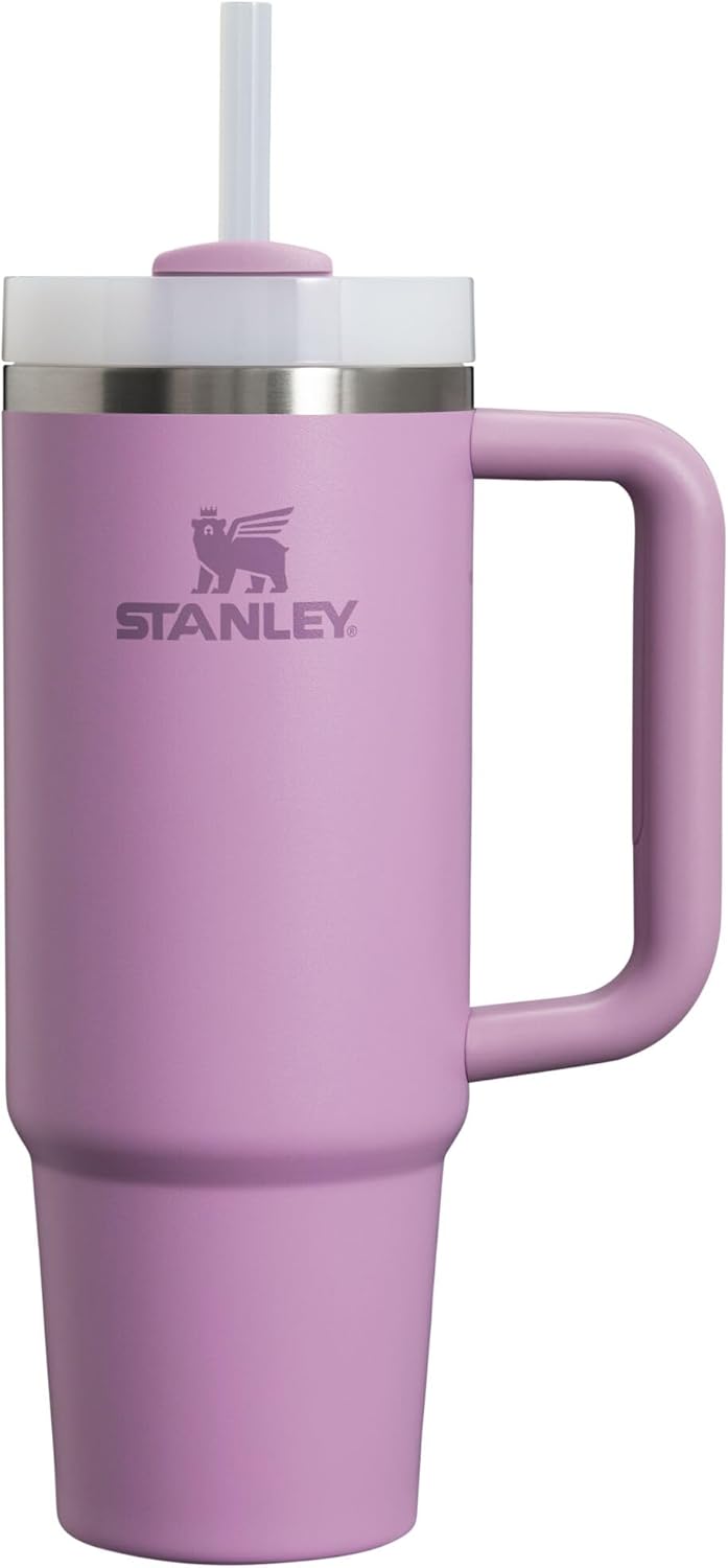 Travel Tumbler with Handle & Straw, 30oz, Lilac