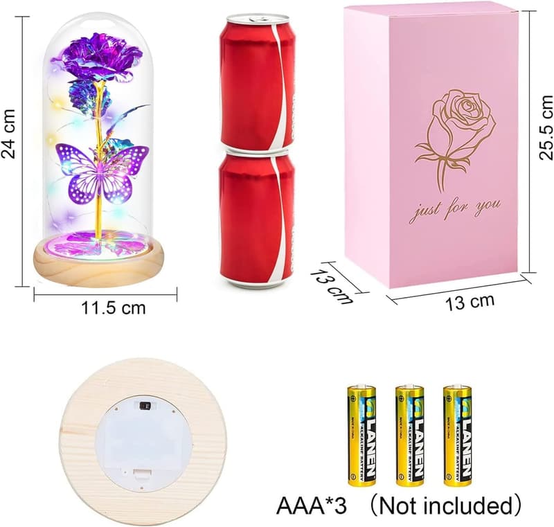 Mother's Day Purple Rose with Butterfly for Mom