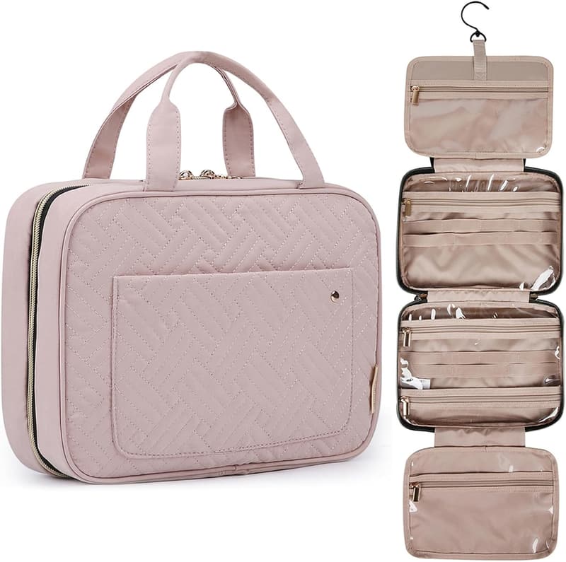 Travel Toiletry Bag with Hanging Hook, Water-Resistant