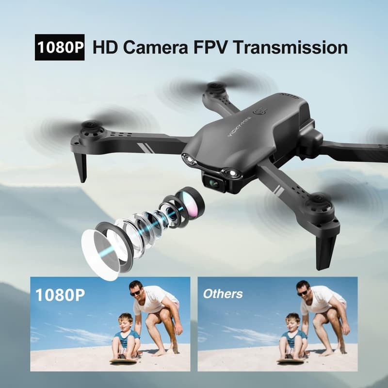 Drone with 1080P Camera for Kids & Adults, Black