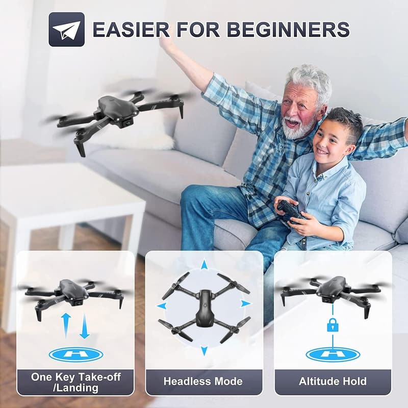 Drone with 1080P Camera for Kids & Adults, Black
