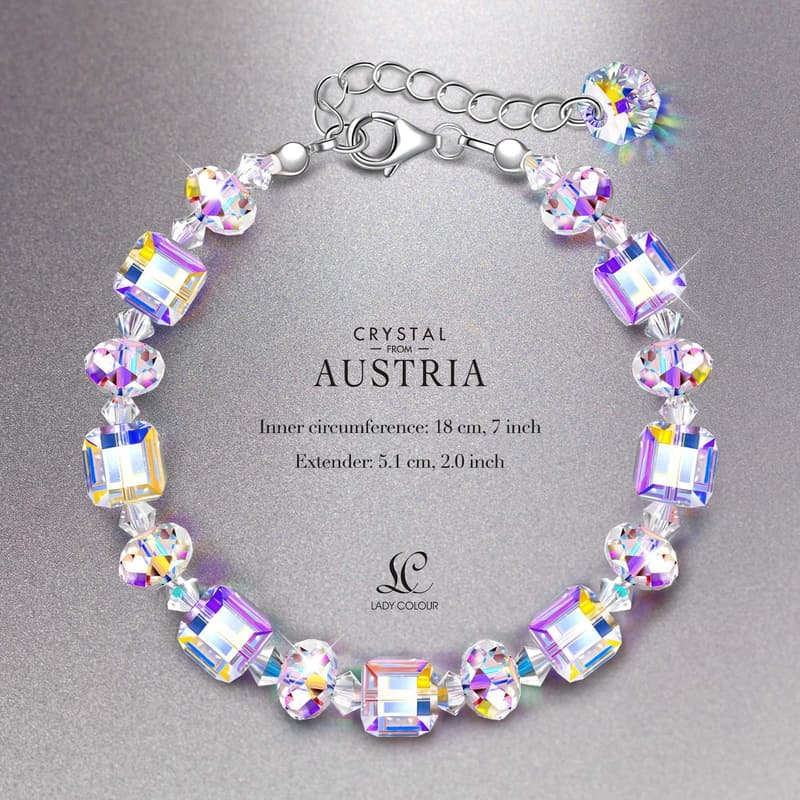 Mother's Day Sterling Silver Crystal Bracelet for Women