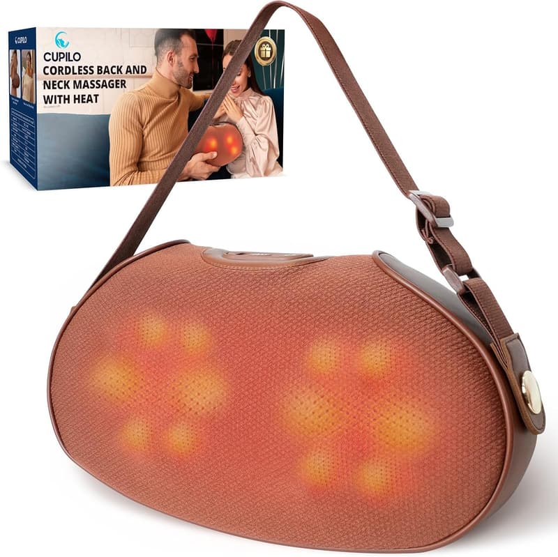 Massage Pillow with Heat - Cordless & Portable for All